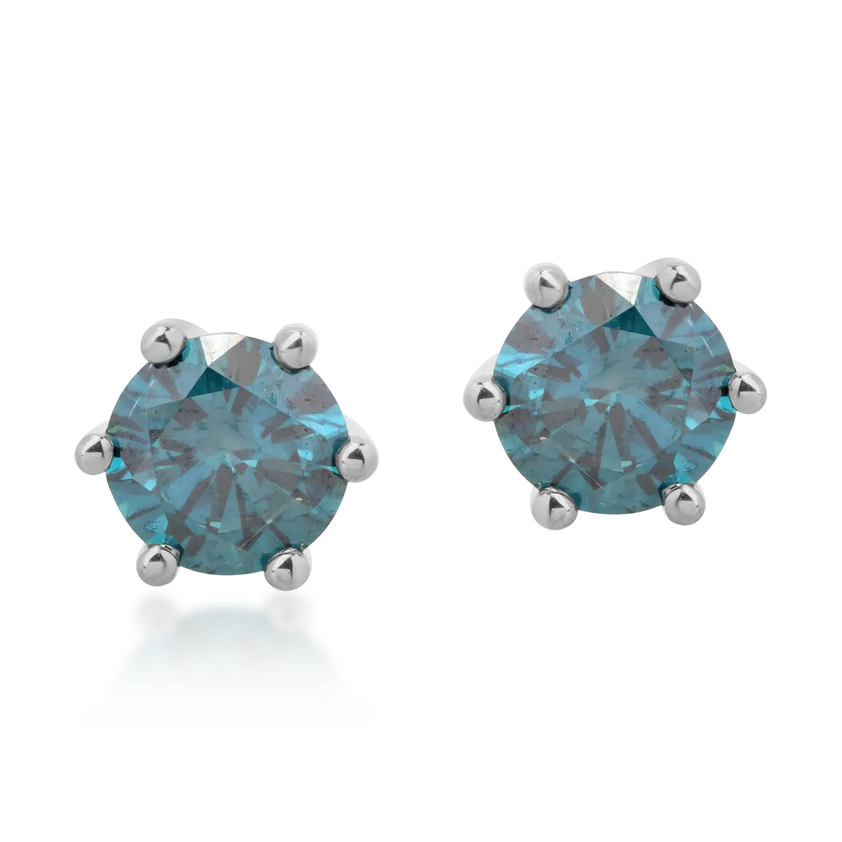 18K white gold earrings with 0.8ct blue diamonds