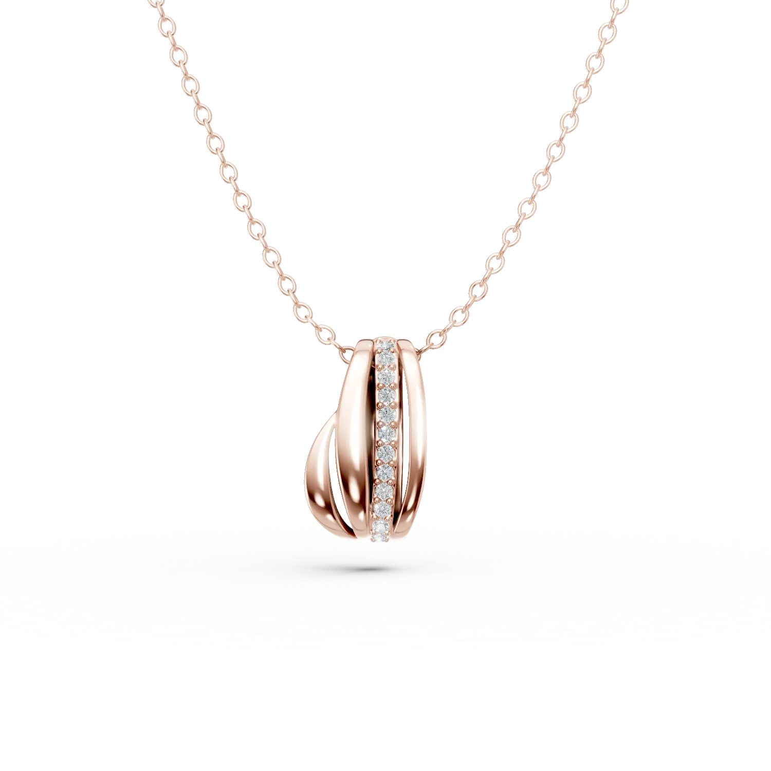 14K rose gold pendant necklace