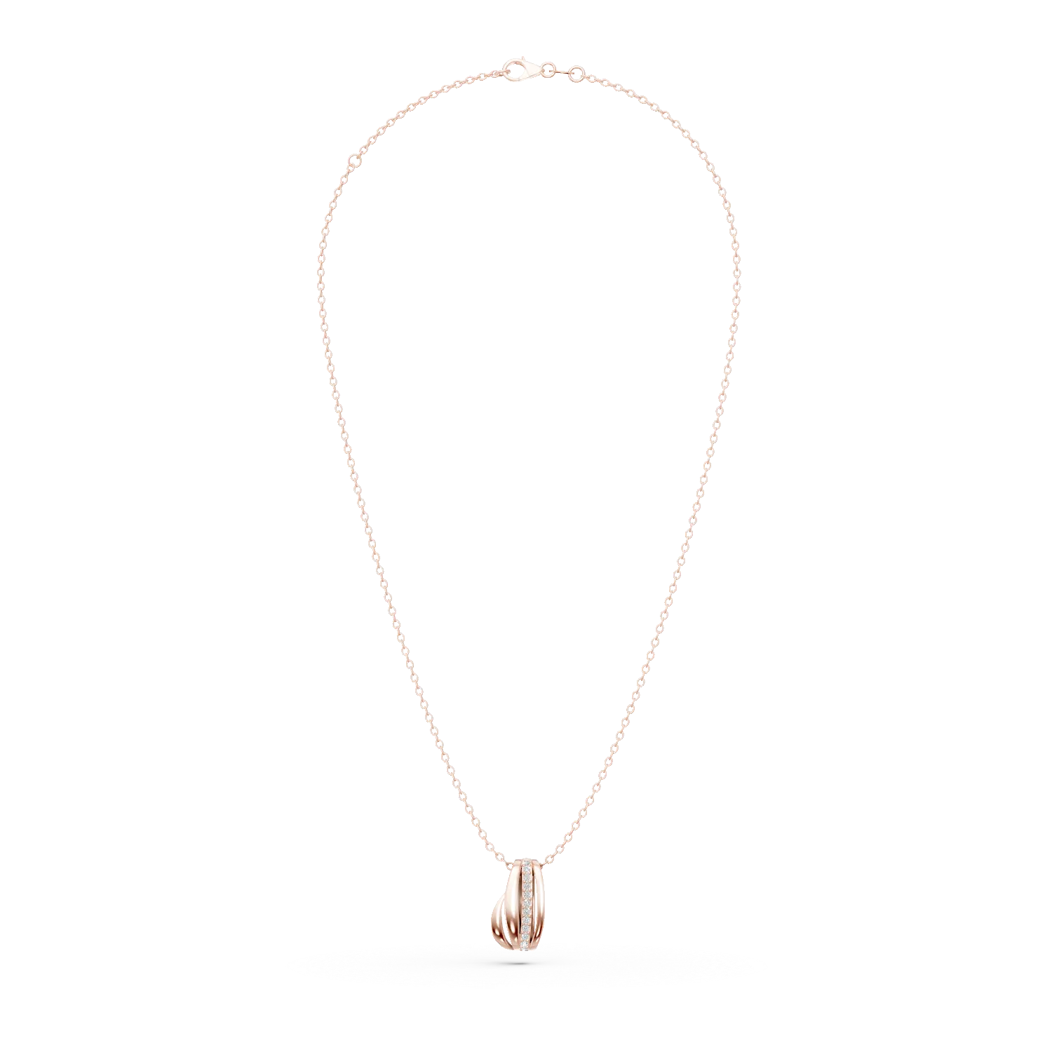 14K rose gold pendant necklace