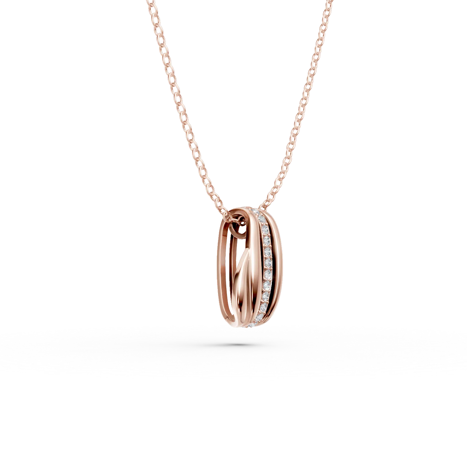 14K rose gold pendant necklace