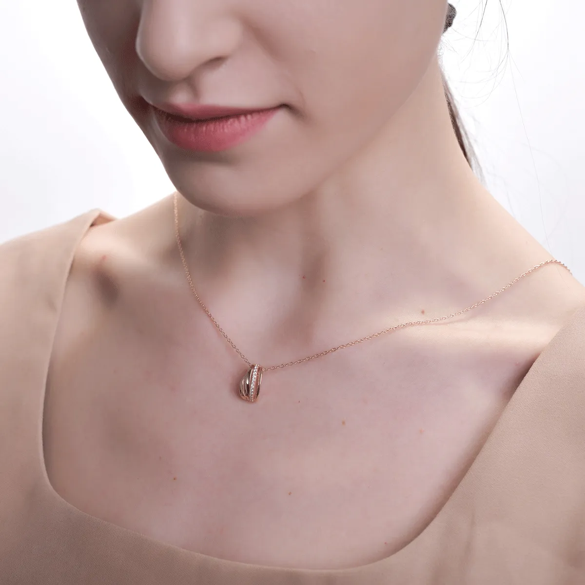 14K rose gold pendant necklace