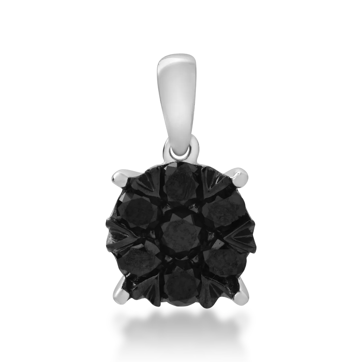 Wisiorek z białego złota 18K z czarnymi diamentami 0.391ct