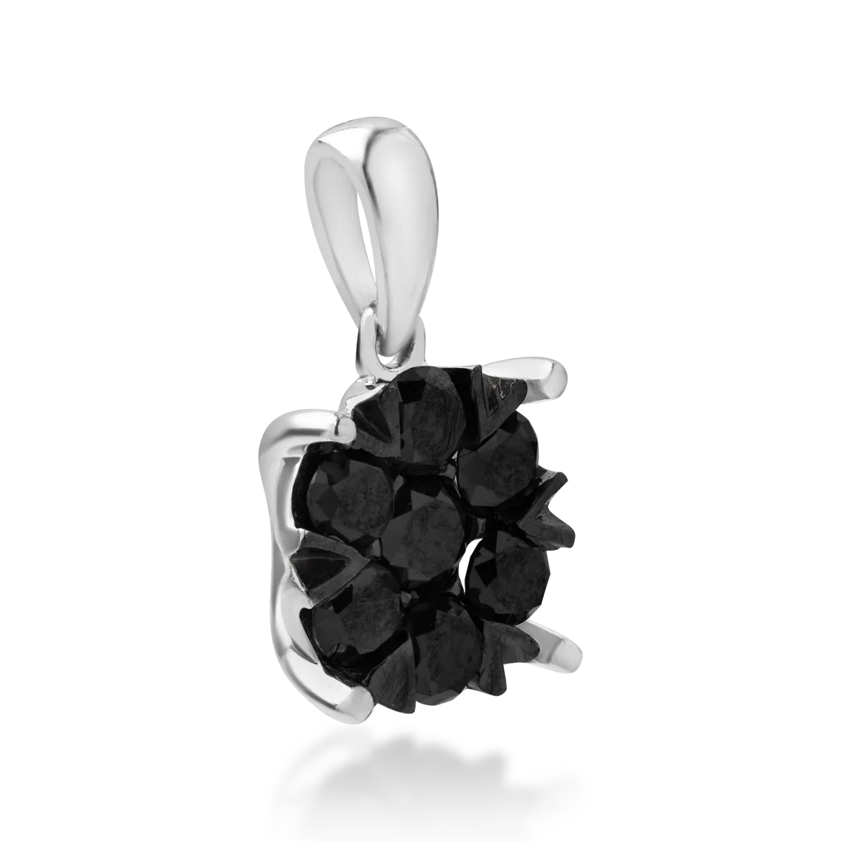 Wisiorek z białego złota 18K z czarnymi diamentami 0.391ct