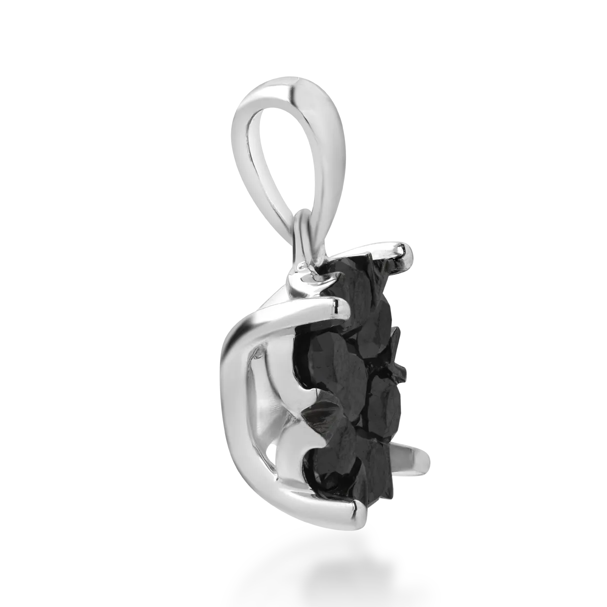 Wisiorek z białego złota 18K z czarnymi diamentami 0.391ct