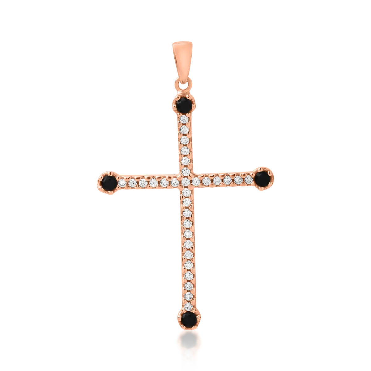 14K rose gold cross pendant