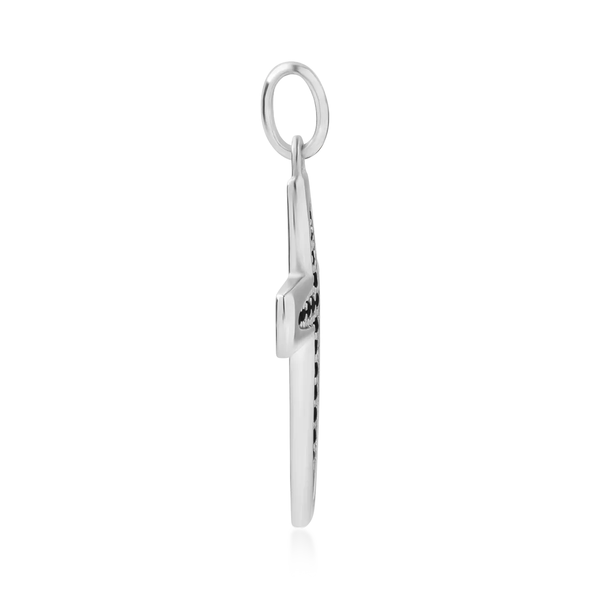 Pandantiv cruce pentru barbati din aur alb de 14K