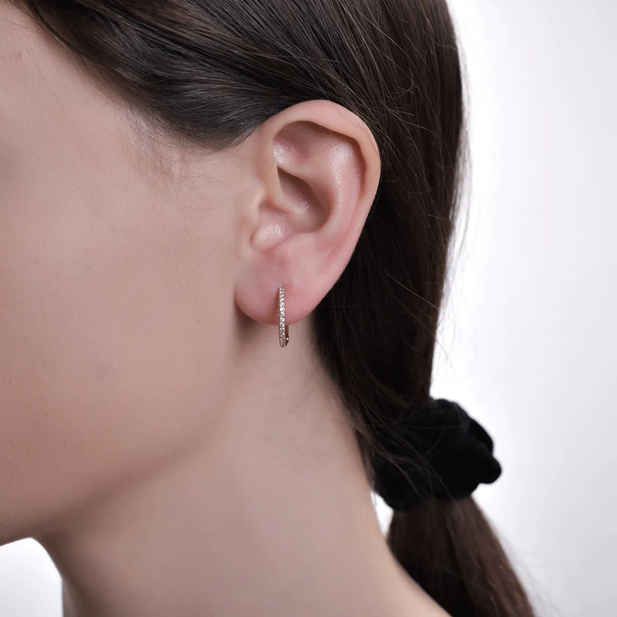 Cercei din aur roz de 14K