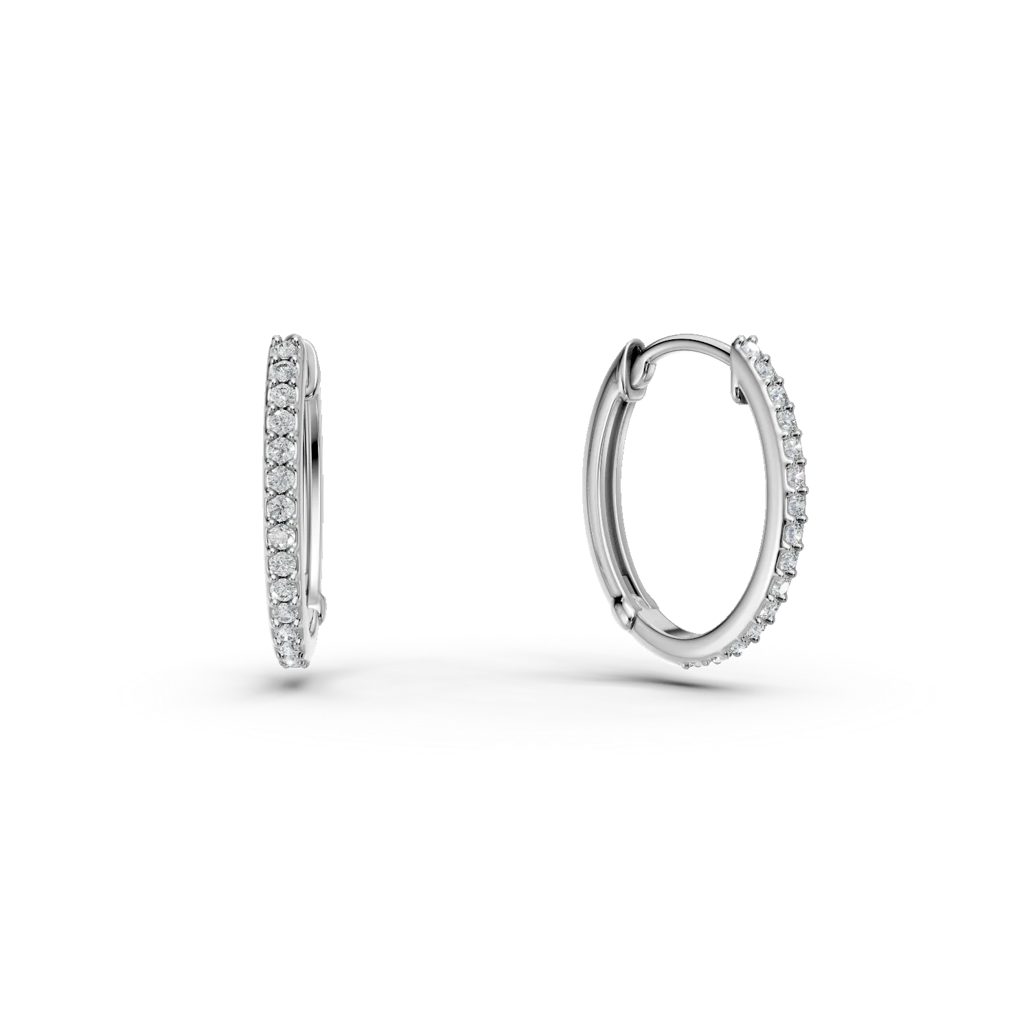 Обеци от бяло злато 14K