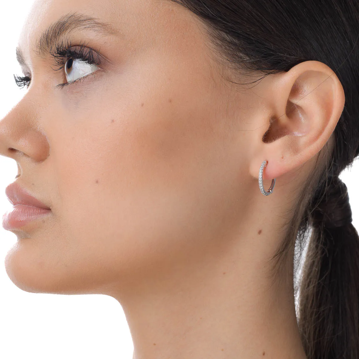 Обеци от бяло злато 14K