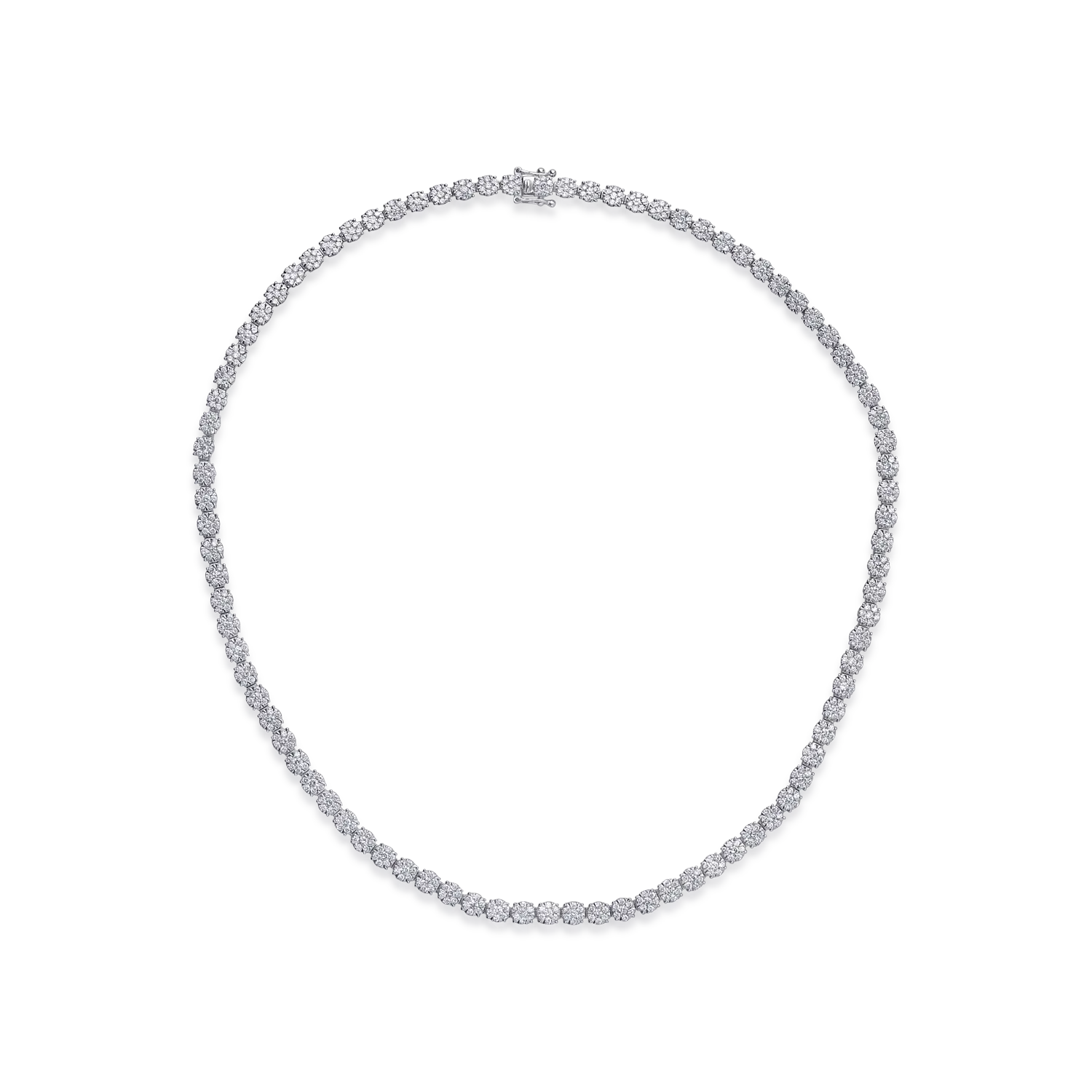 Тенис колие от 18K бяло злато с 6ct диаманти