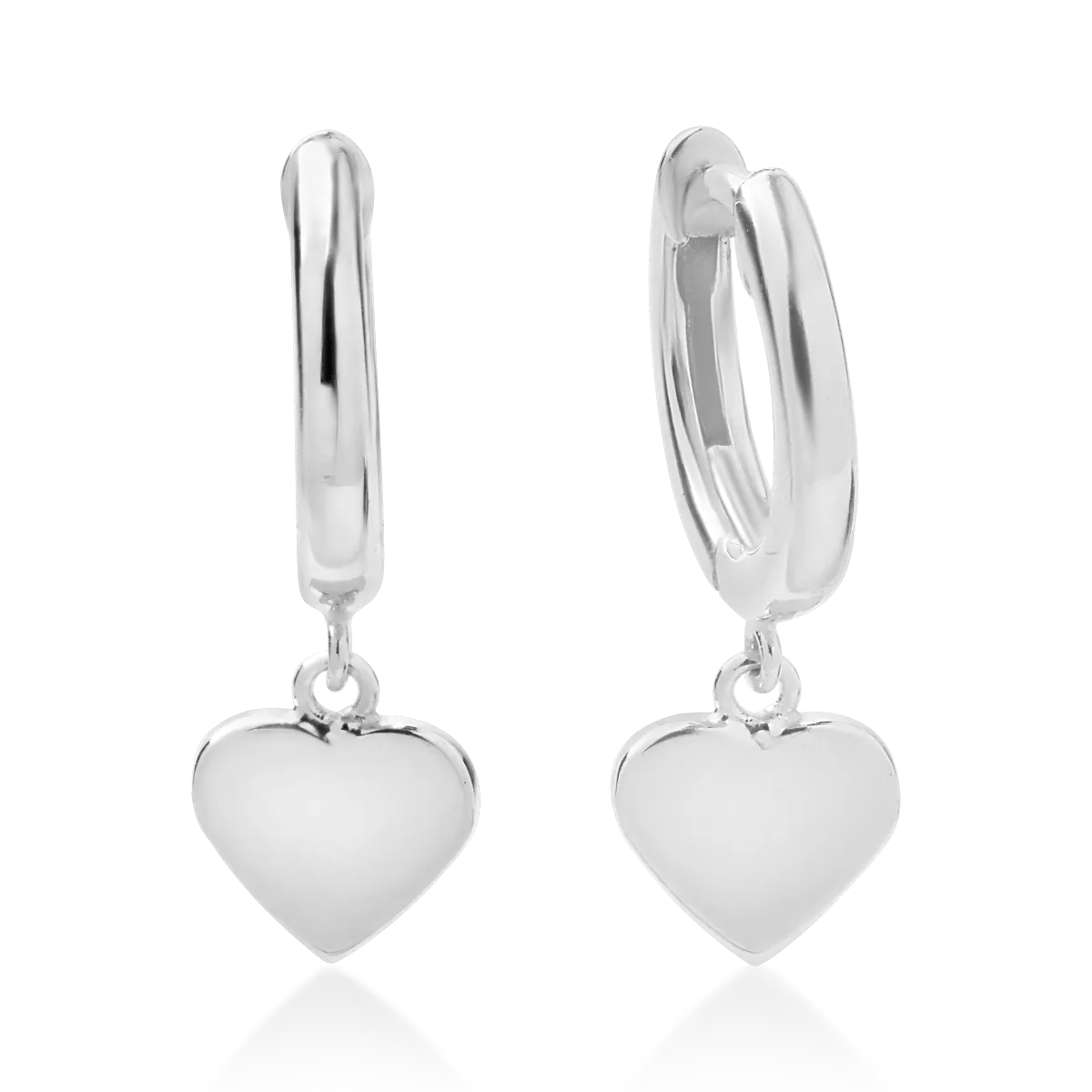 Cercei cu inimioare din aur alb