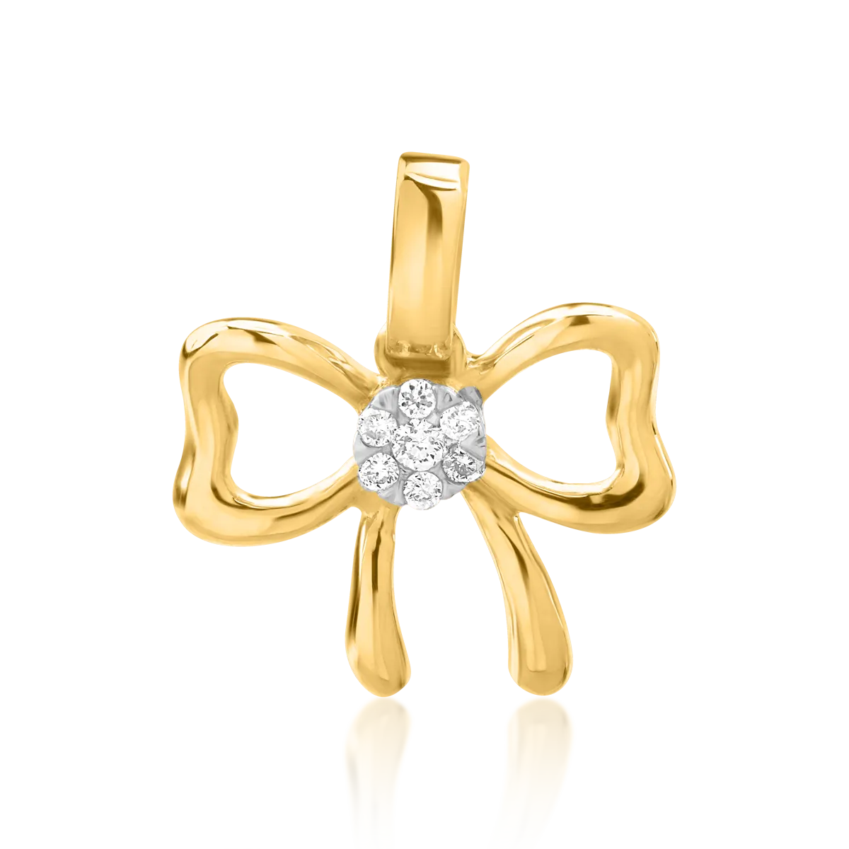 18K white-yellow gold pendant with 0.026ct diamonds