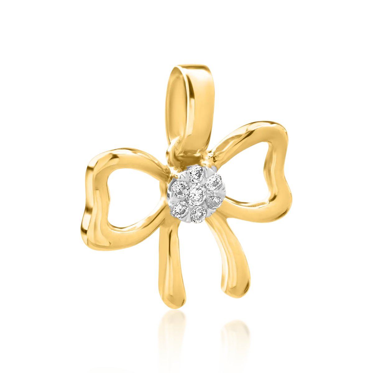 18K white-yellow gold pendant with 0.026ct diamonds