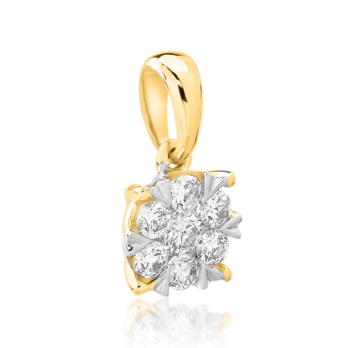 18K white-yellow gold pendant with 0.25ct diamonds