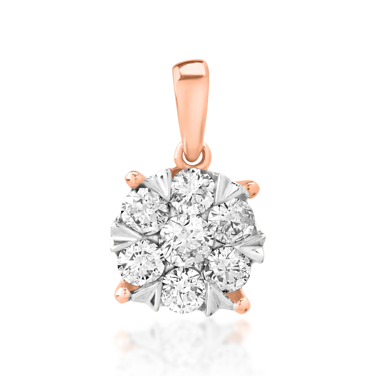 18K white-rose gold pendant with 0.5ct diamonds