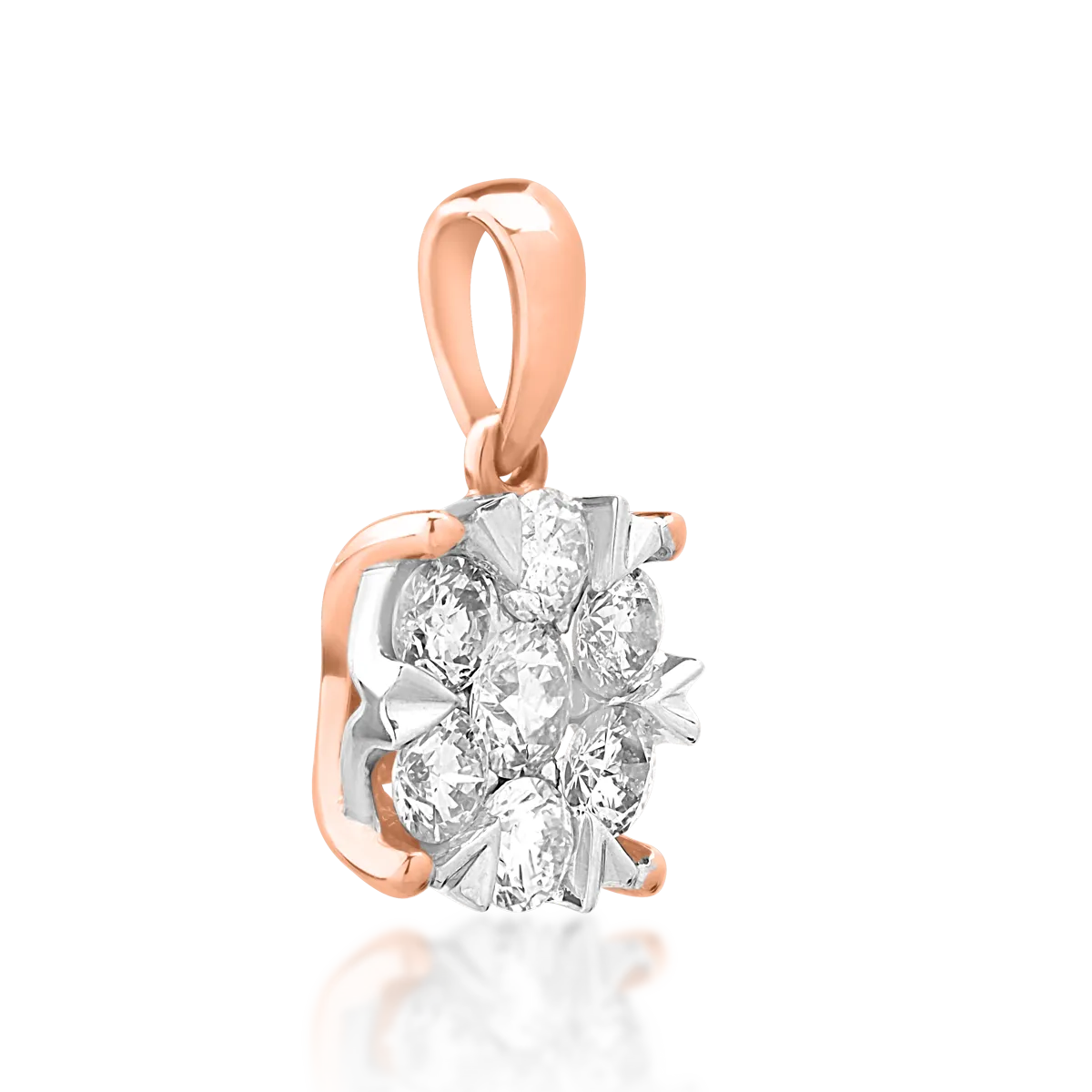 18K white-rose gold pendant with 0.5ct diamonds