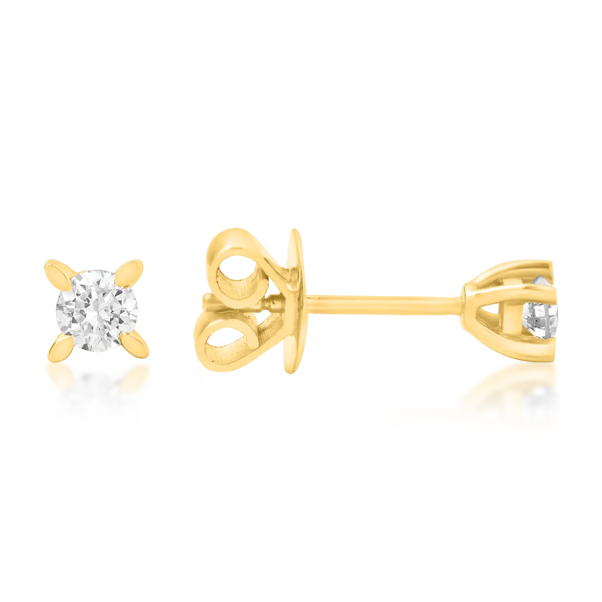 18K yellow gold earrings with 0.2ct diamonds