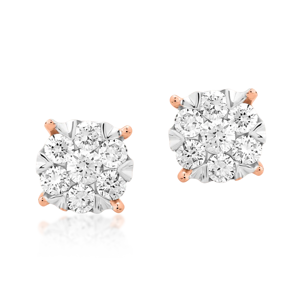18K white-rose gold earrings with 0.5ct diamonds