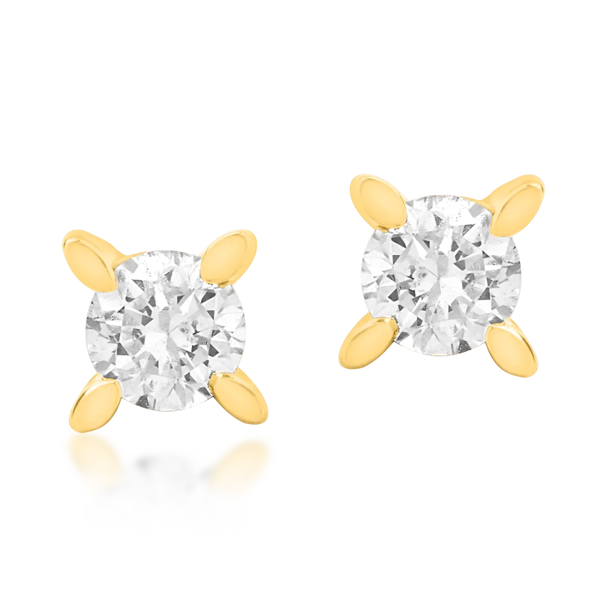 18K yellow gold earrings with 0.4ct diamonds