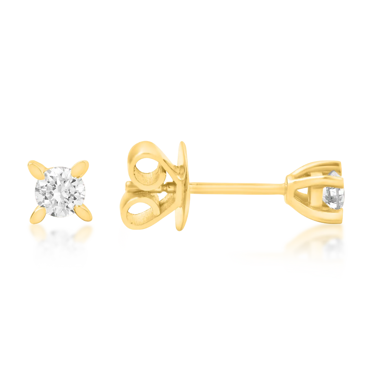 18K yellow gold earrings with 0.4ct diamonds