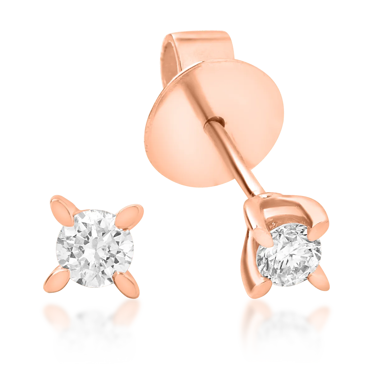 Kolczyki z 18K różowego złota z brylantami 0.4ct
