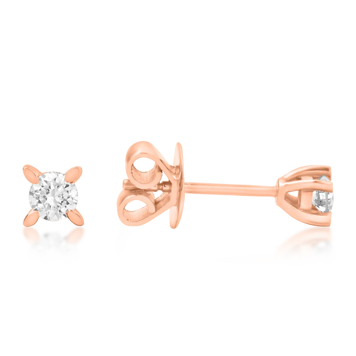 Kolczyki z 18K różowego złota z brylantami 0.4ct