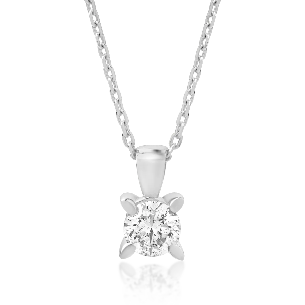 18K white gold necklace with pendant with diamond of 0.15ct