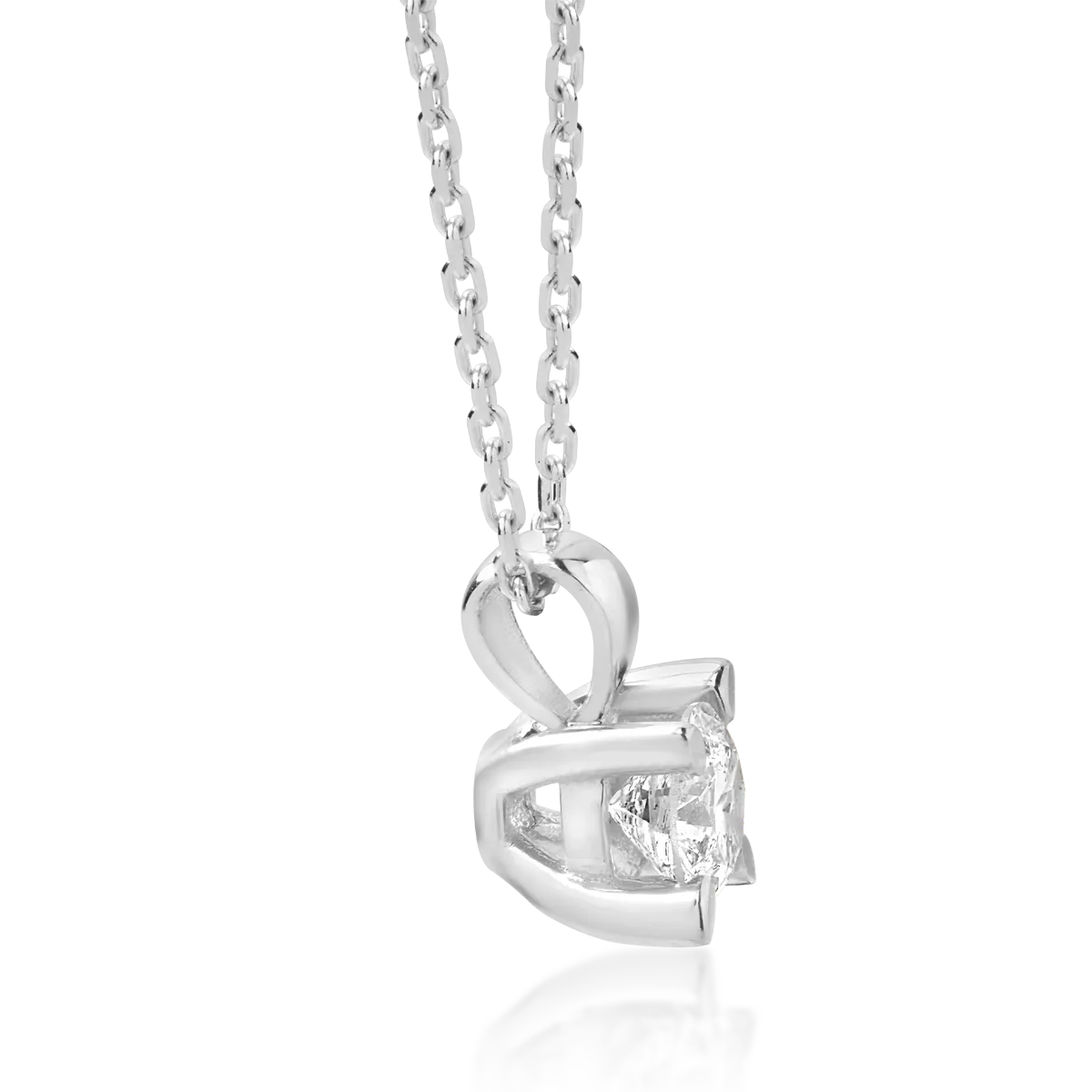 18K white gold necklace with pendant with diamond of 0.15ct