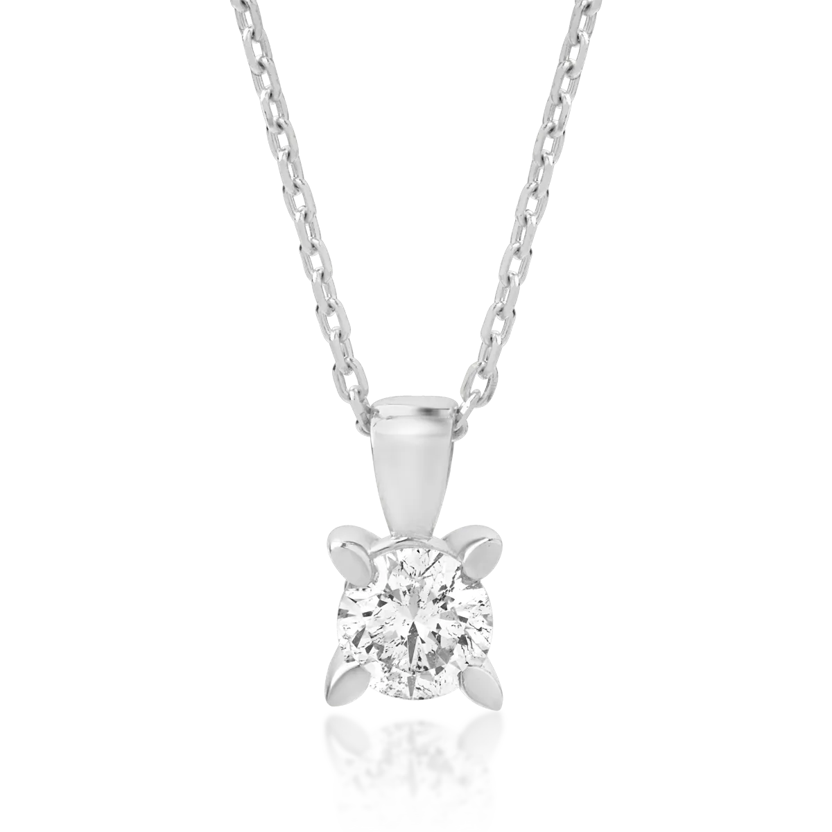 18K white gold necklace with pendant with diamond of 0.15ct-122433