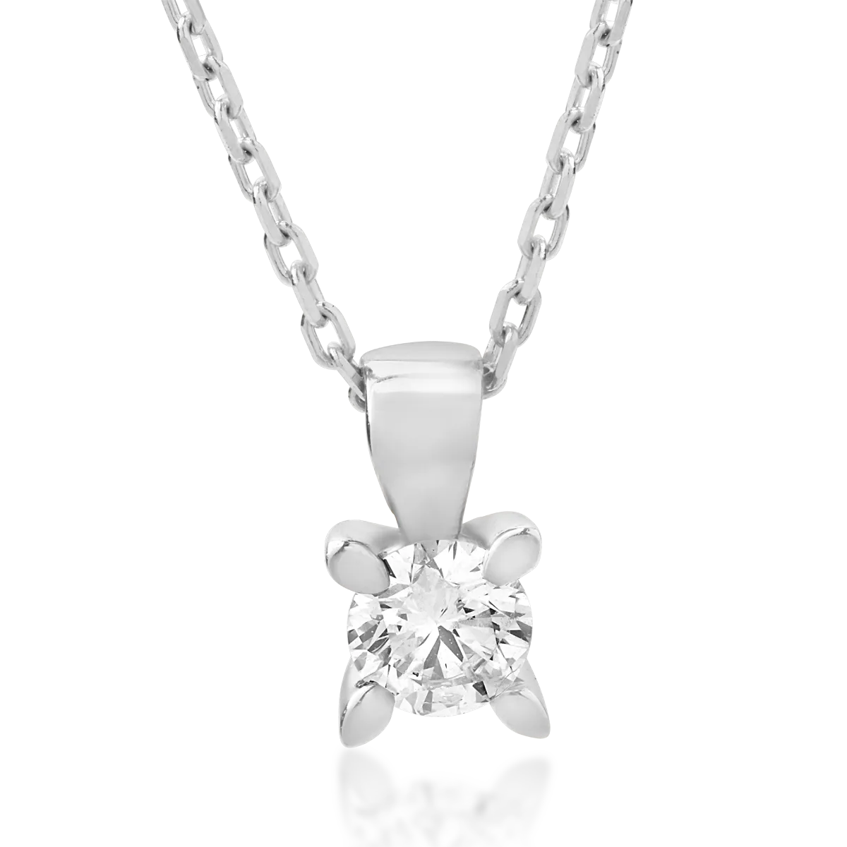 Łańcuszek z białego złota z zawieszką z brylantem 0.2ct-170516