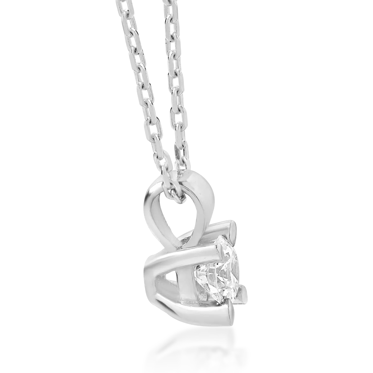 Lant cu pandantiv din aur alb cu diamant de 0.2ct-170516