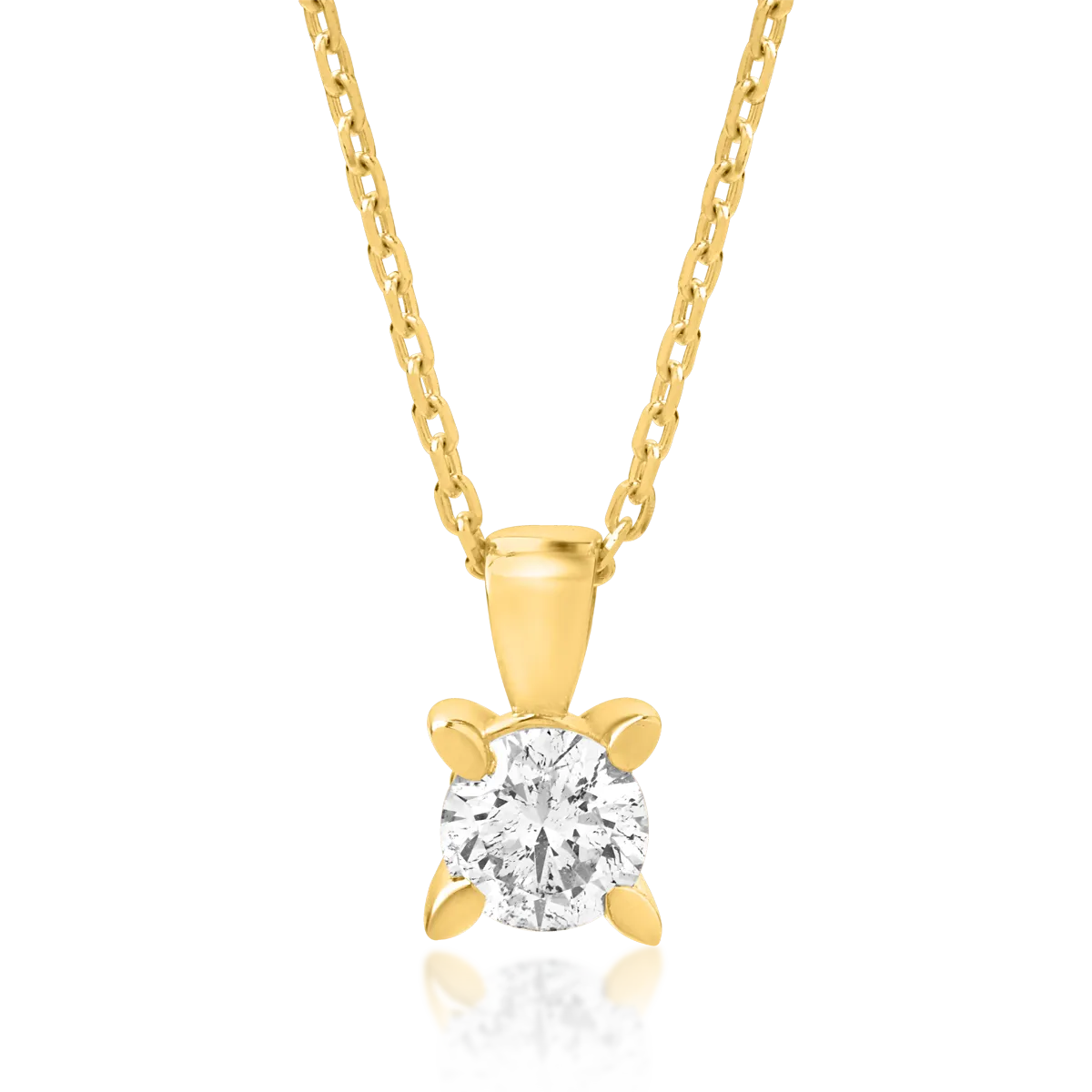 Lant cu pandantiv din aur galben cu diamant de 0.15ct
