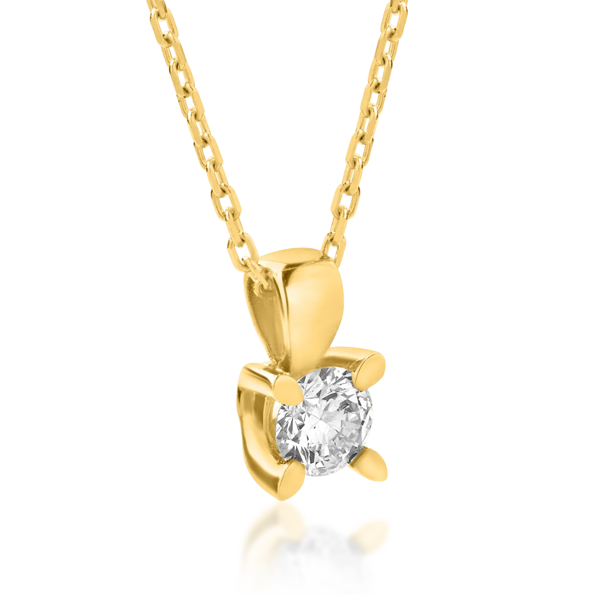 Верижка от 18K жълто злато с висулка с диамант 0.2ct