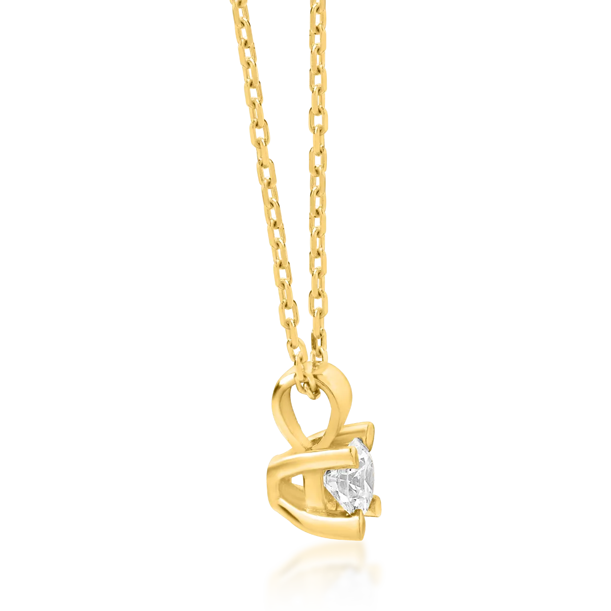 Верижка от 18K жълто злато с висулка с диамант 0.2ct