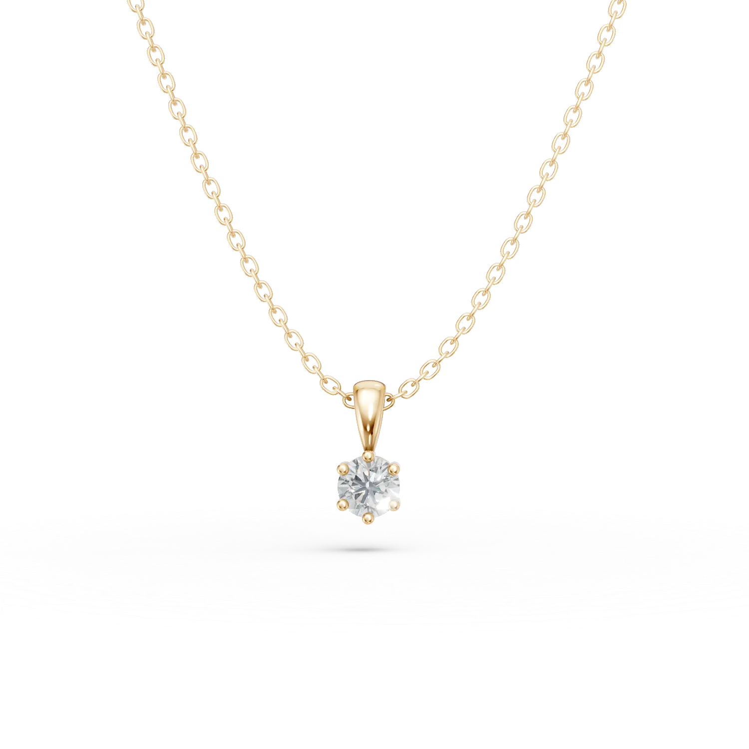 Łańcuszek z żółtego 18K złota z zawieszką z brylantem 0.2ct-170518