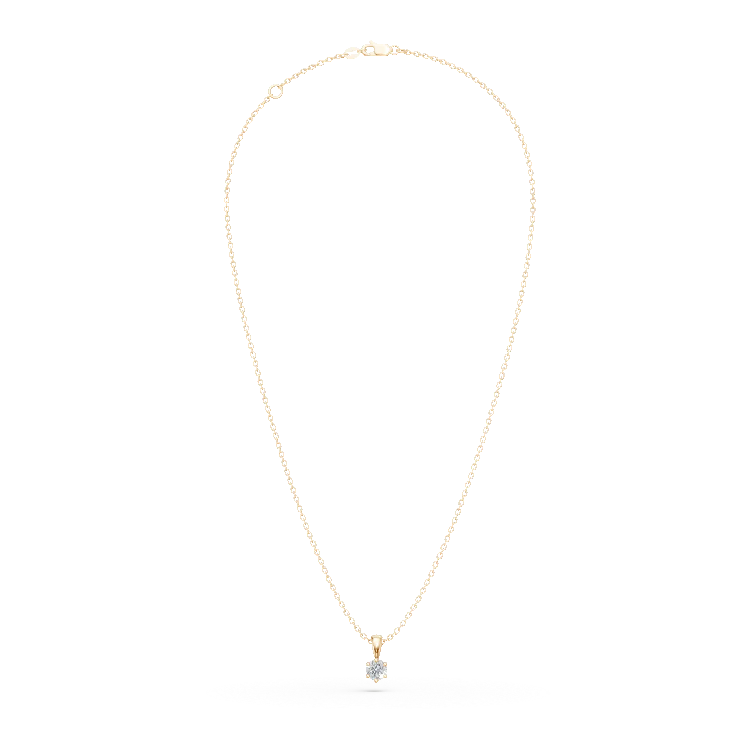 18K yellow gold necklace with pendant with diamond of 0.2ct