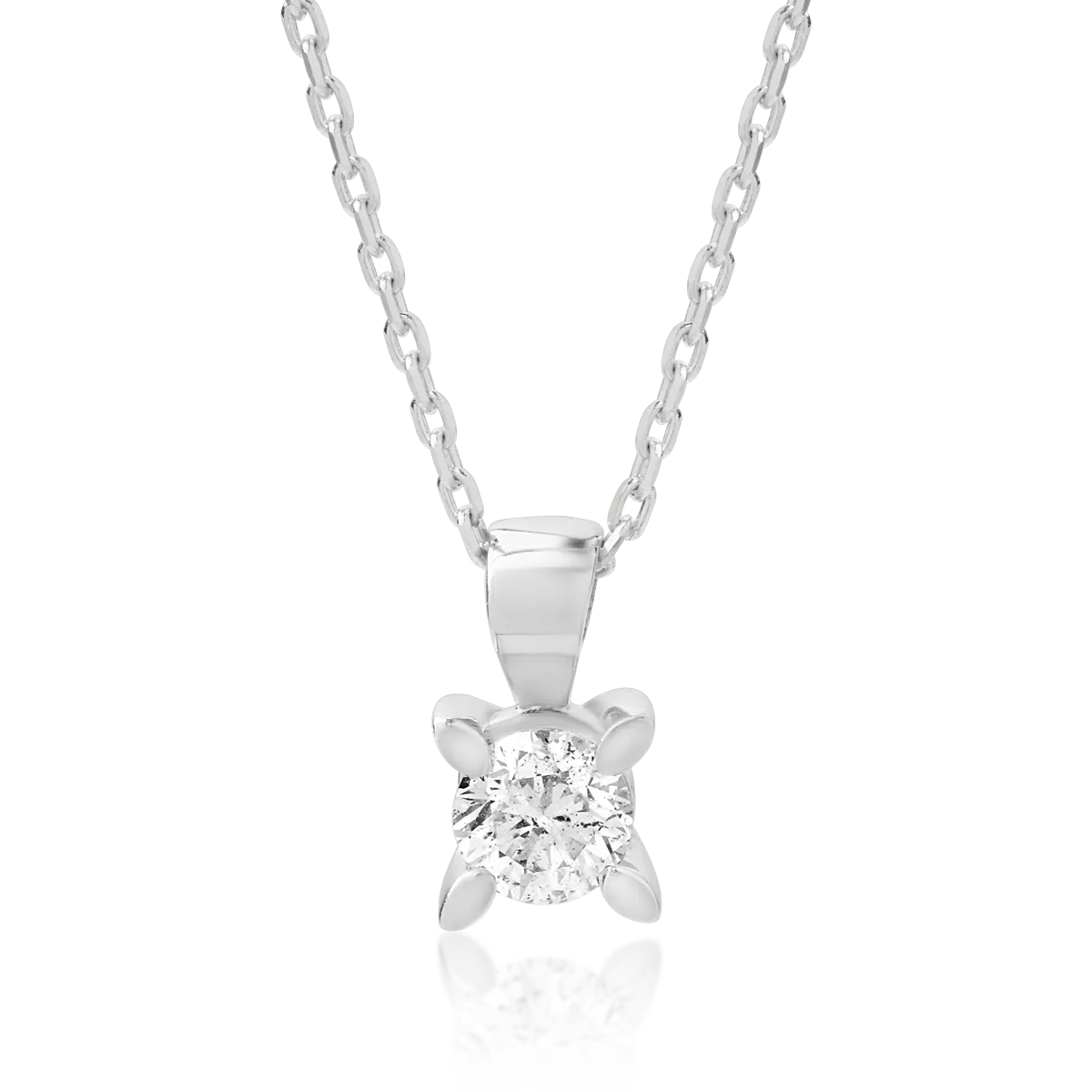 18K fehérarany nyaklánc medállal 0.25kt gyémánttal