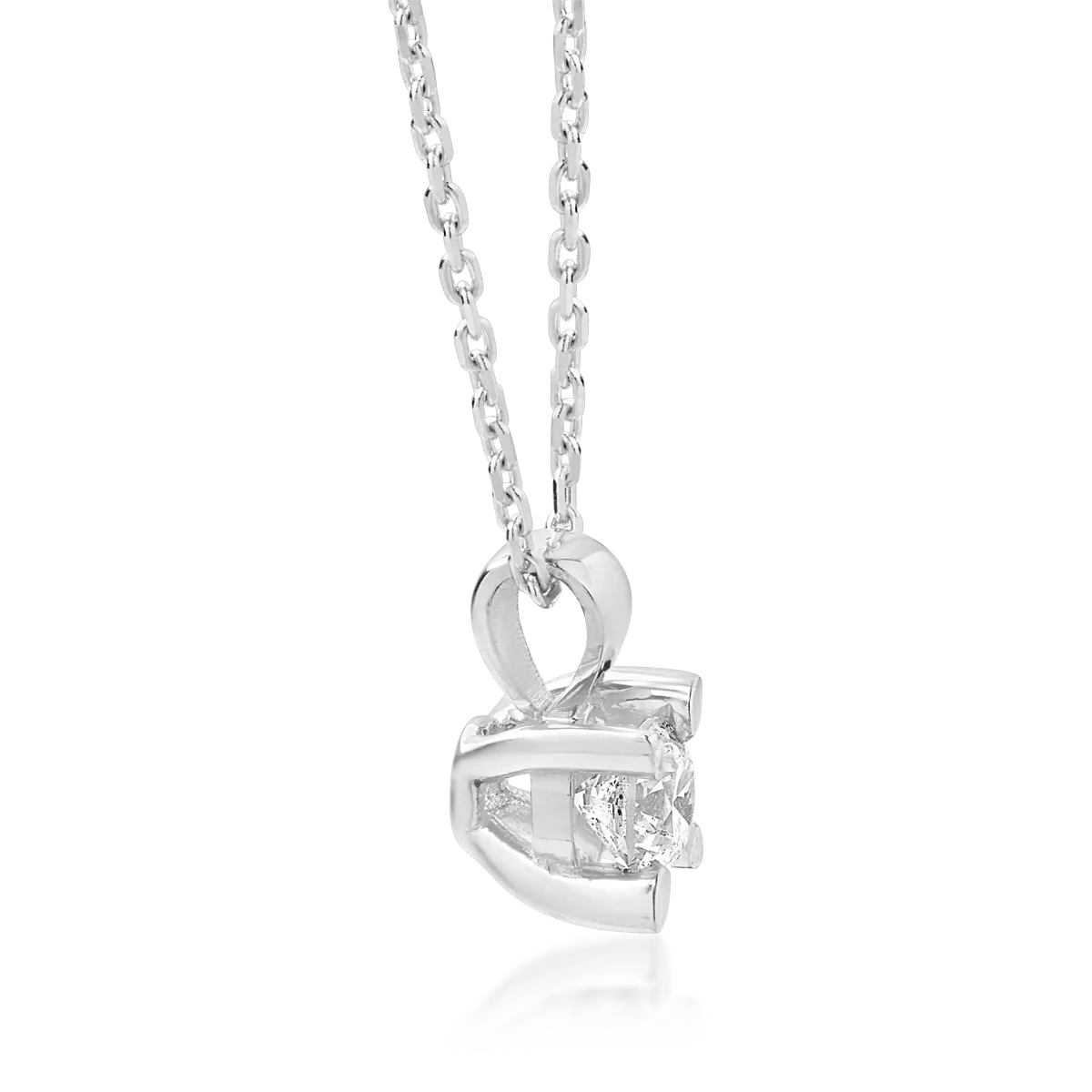 18K white gold necklace with pendant with diamond of 0.25ct