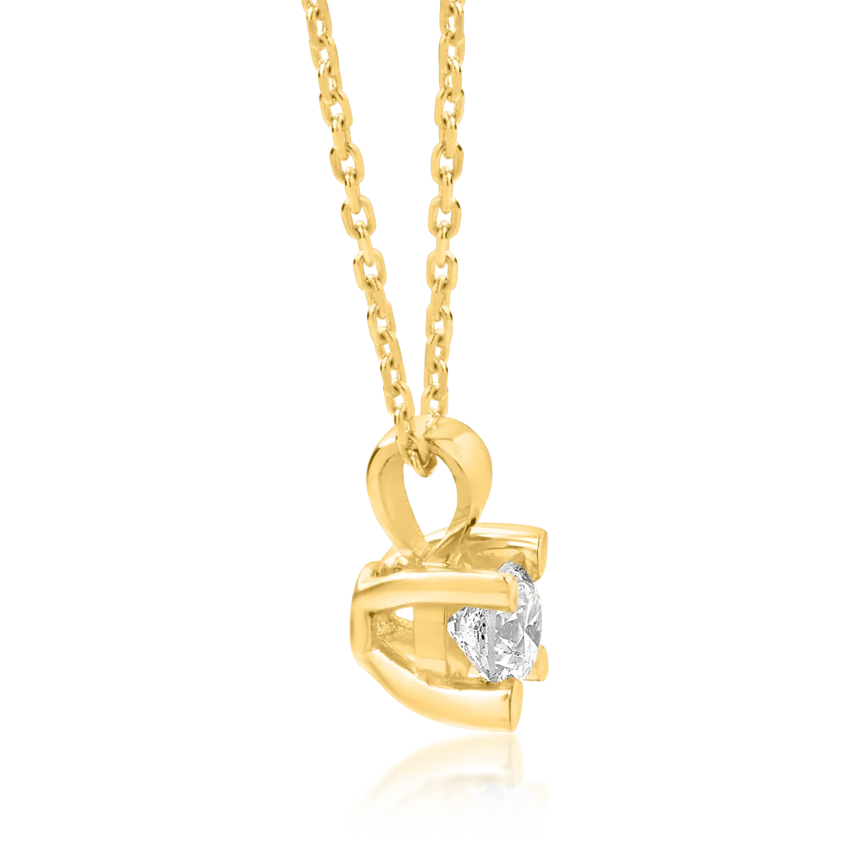 18K yellow gold necklace with pendant with diamond of 0.25ct