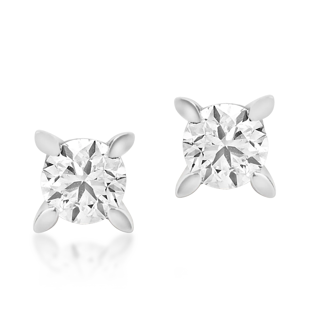 Cercei din aur alb cu diamante de 0.8ct