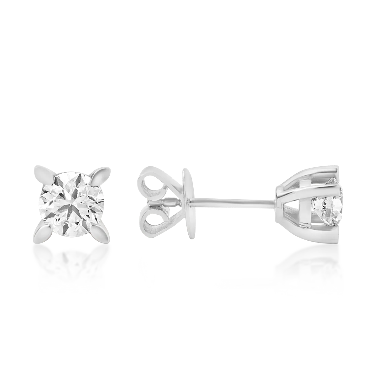 Обеци от 18K бяло злато с 0.8ct диаманти