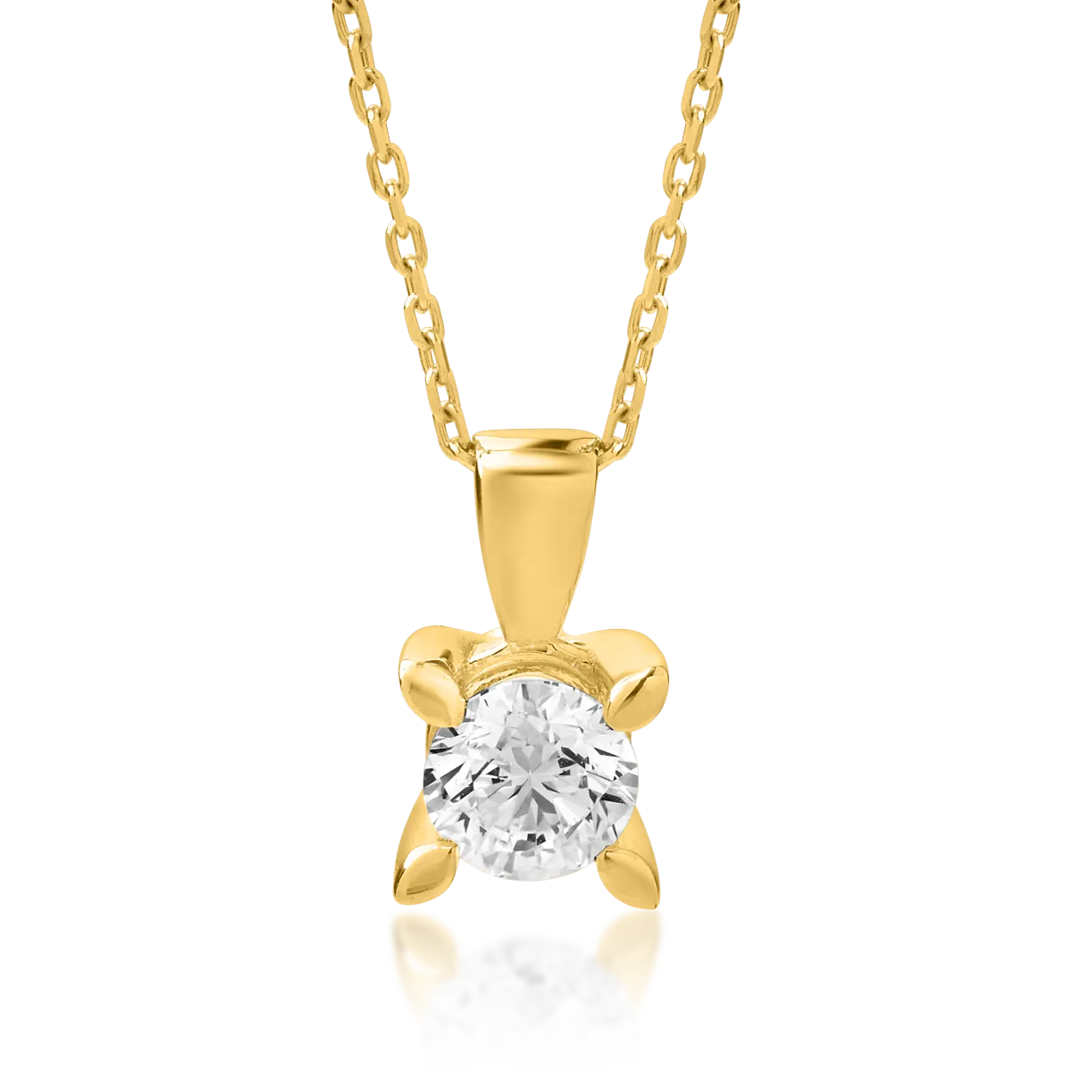 Lant cu pandantiv din aur galben cu diamant de 0.4ct