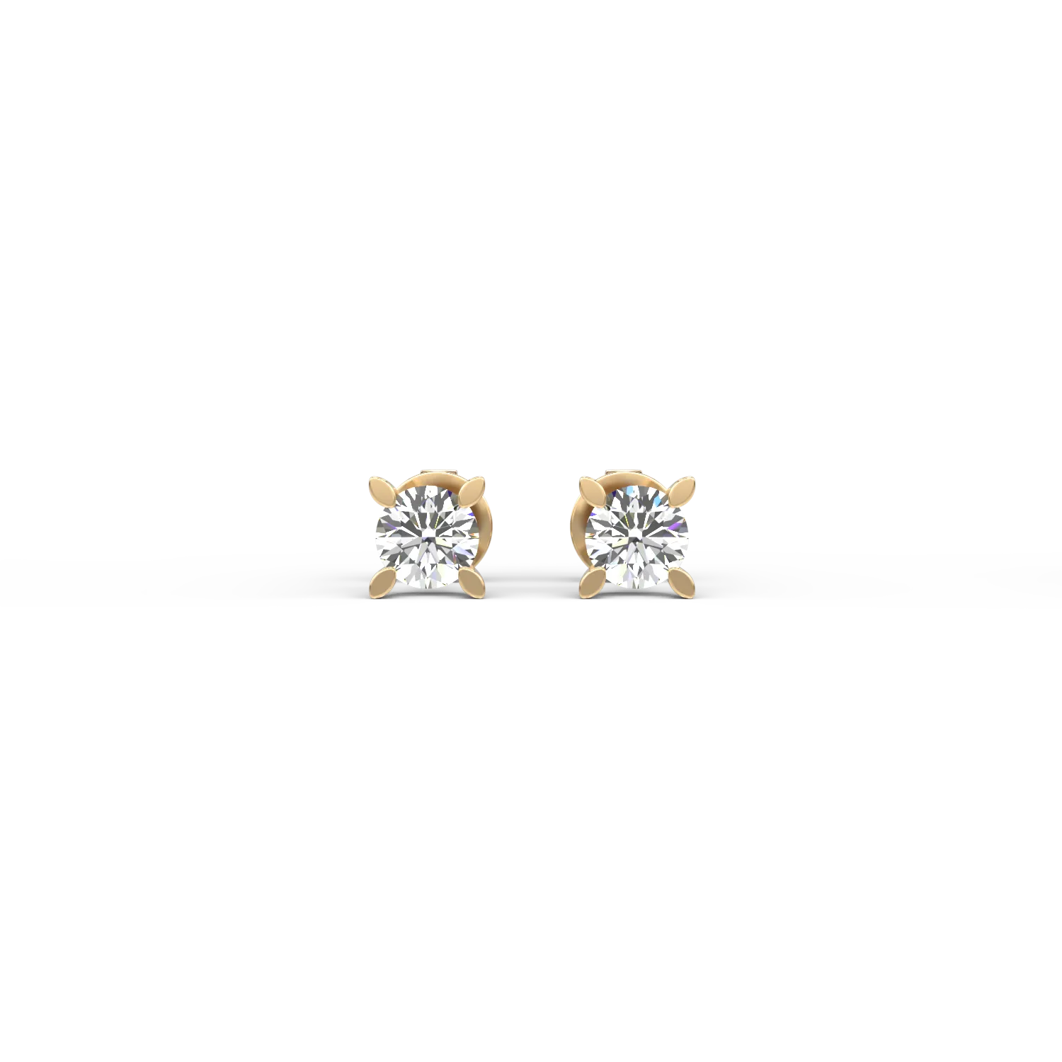 Cercei din aur galben de 18K cu diamante de 0.8ct - 1 | YEO