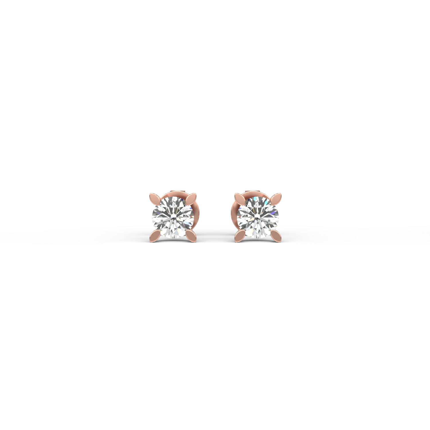 18K rose gold earrings with 0.8ct diamonds