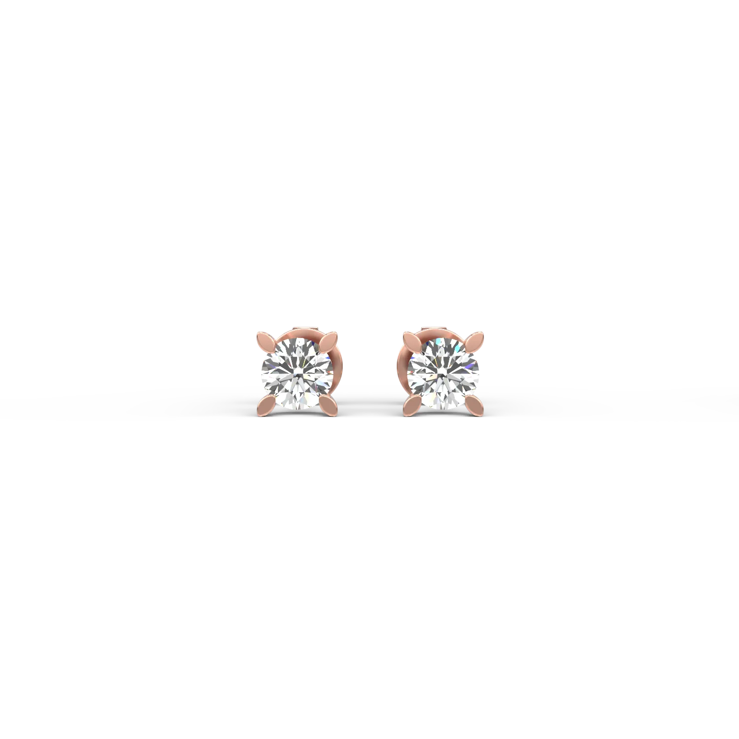 Cercei din aur roz de 18K cu diamante de 0.8ct