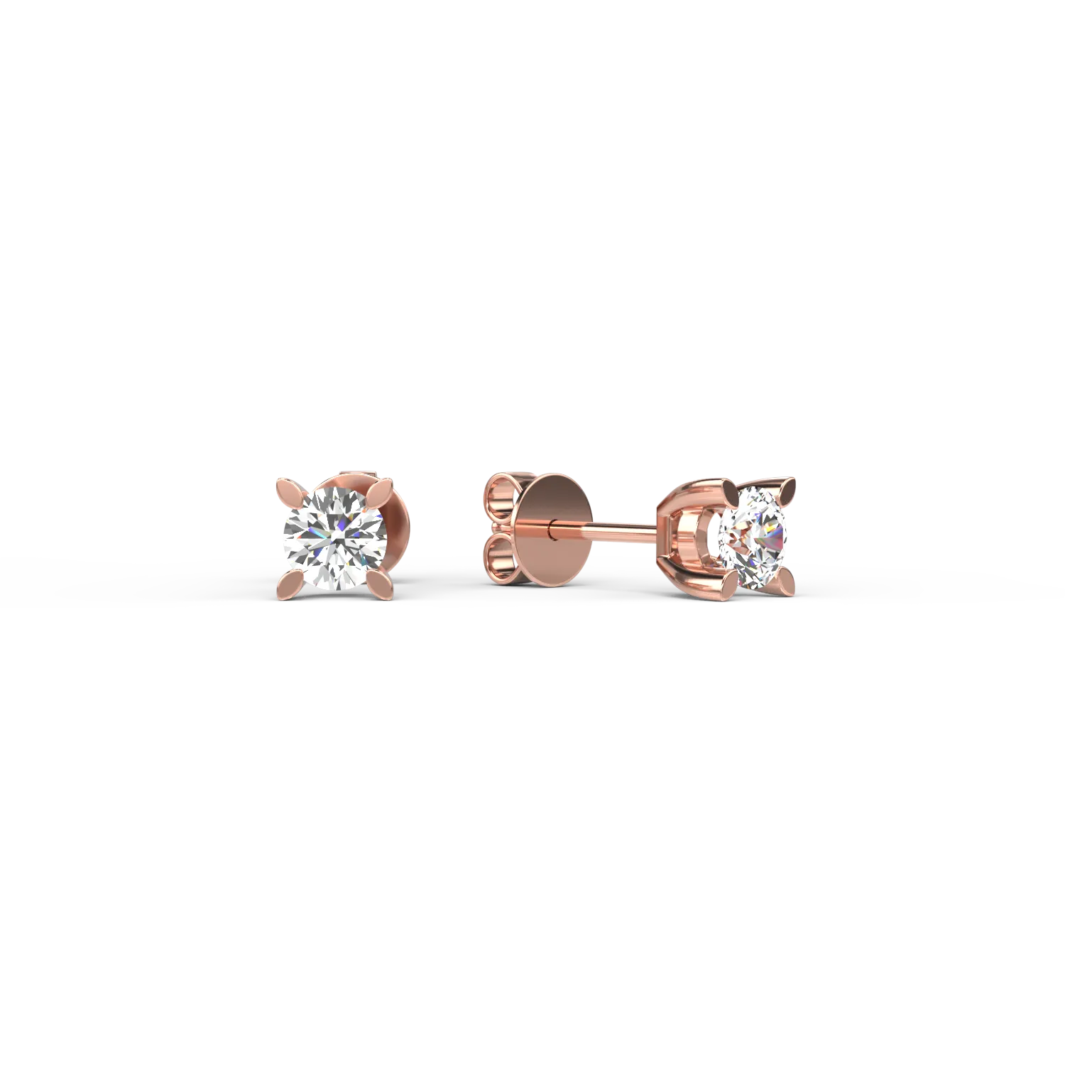 Cercei din aur roz cu diamante de 0.8ct