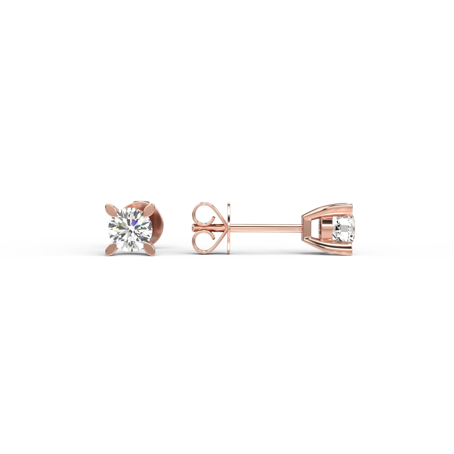 Обеци от 18K розово злато с 0.8ct диаманти