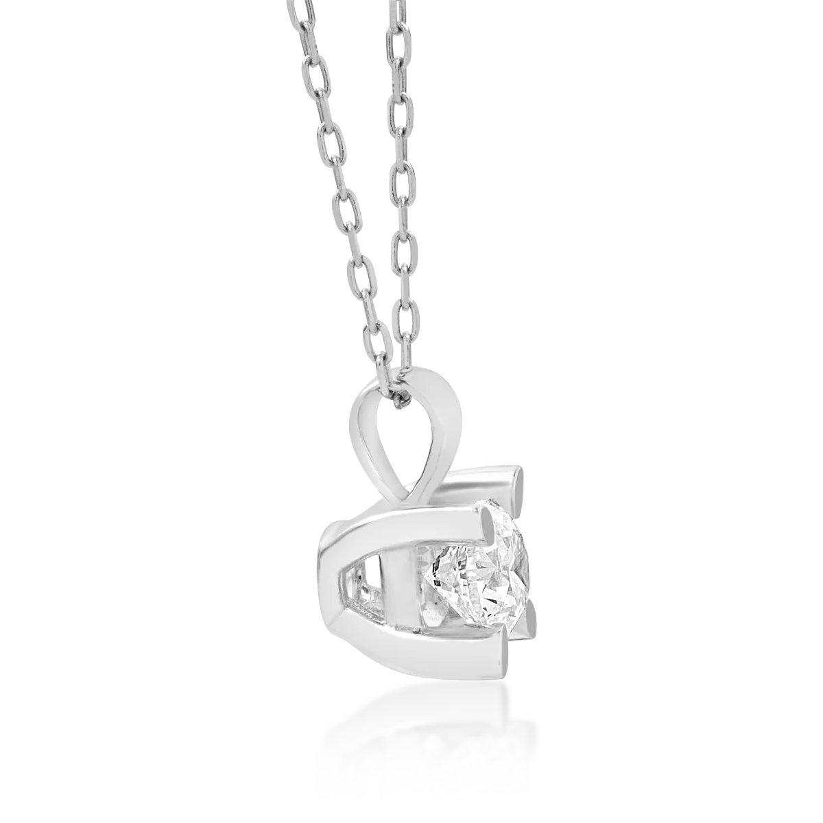 18K white gold pendant necklace with 0.5ct diamond