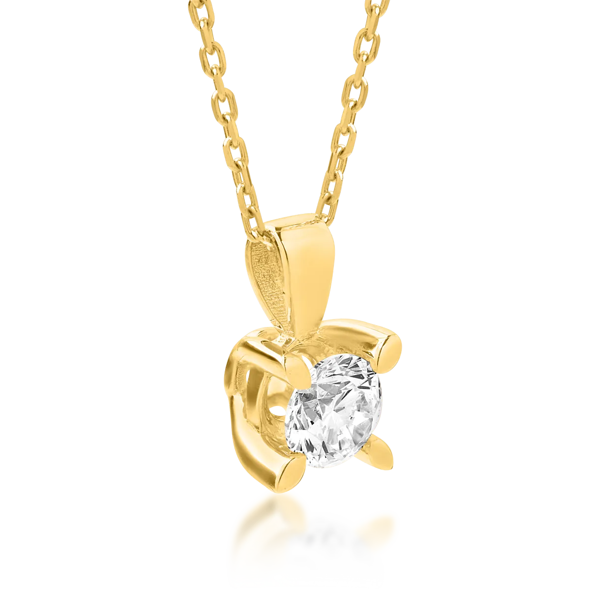 18K yellow gold pendant necklace with 0.5ct diamond