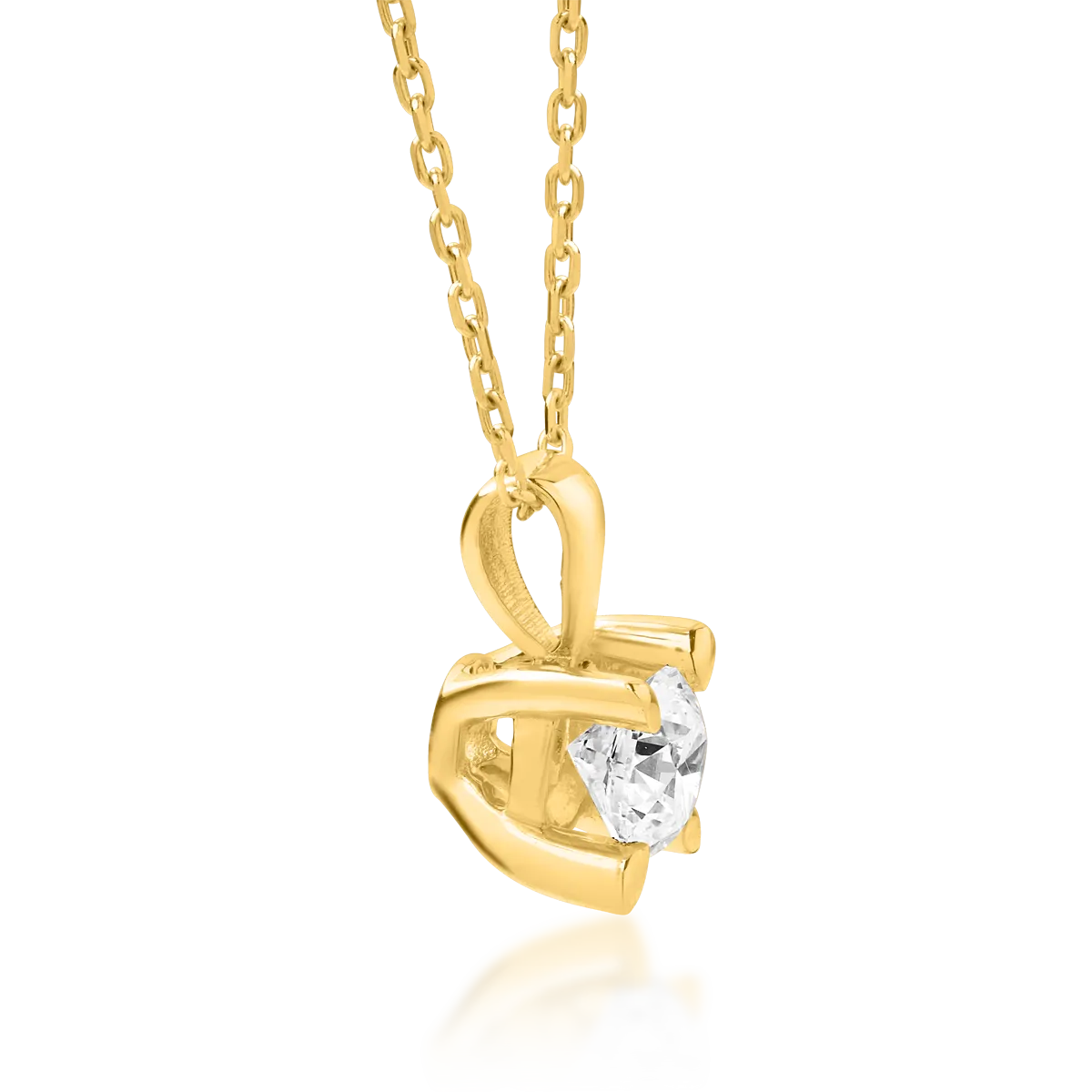 18K yellow gold pendant necklace with 0.5ct diamond